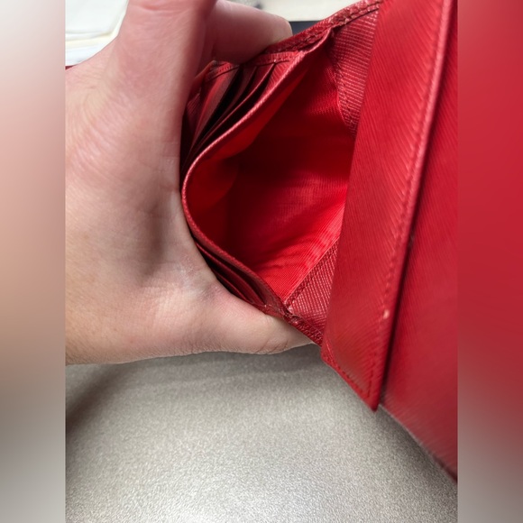 Prada Saffino red trifold Wallet with box - Picture 14 of 15